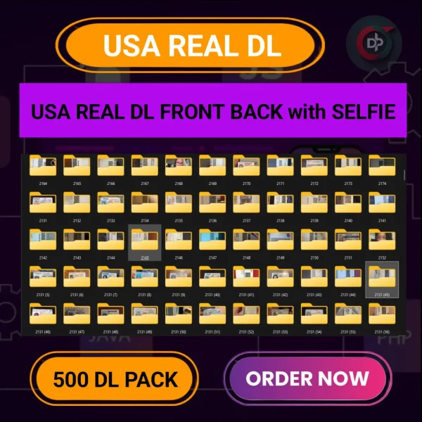 500 USA REAL DL FRONT BACK with SELFIE