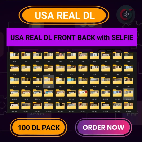 100 USA REAL DL FRONT BACK with SELFIE
